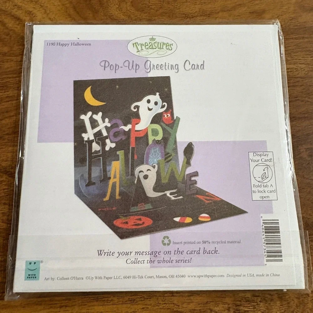 2 Halloween Pop Up Greeting Cards Pumpkin Witch‎ Ghost New Up With Paper